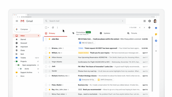 correo electrónico dinámico de Gmail