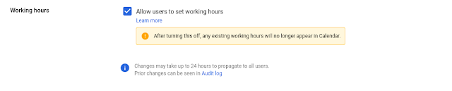 setting to control Working Hours