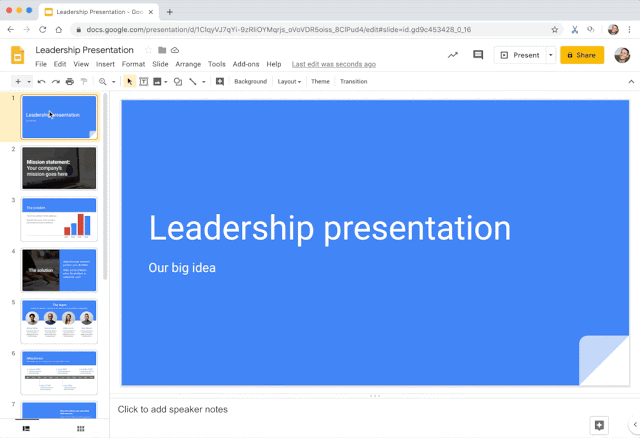 copying presentations in Google 