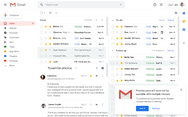 multiple inboxes in Gmail