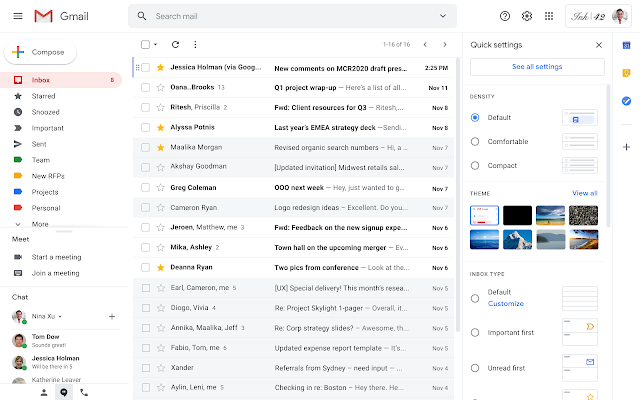 Novos recursos no Gmail