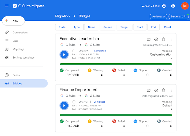 Migrar usuarios y datos G Suite